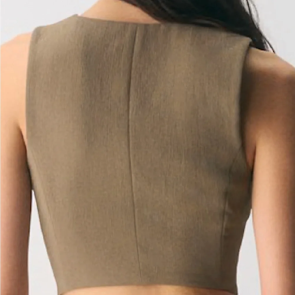 Wilfred Tan Wool Blend Button-Front Vest - Picture 2 of 9